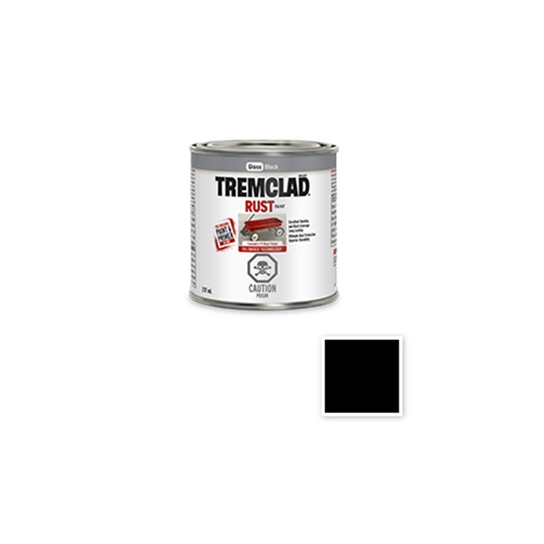 Tremclad rust paint gloss black 237ML