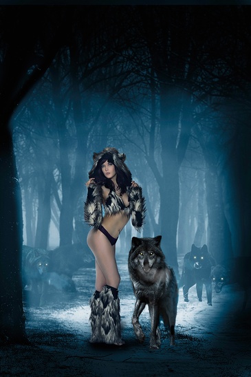 Woman with Foxes - Glamour Photography Edmonton by Artistic Creations Photography and Video