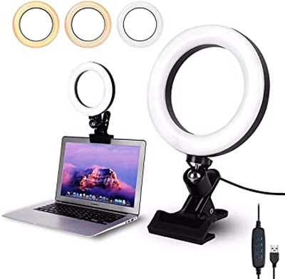 Video Conference Lighting Kit, Conference light, zoom lighting, LED Ring Light Clip On for Computers