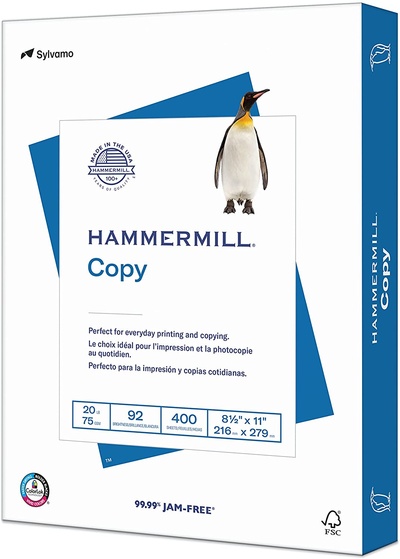 Hammermill Printer Paper, 20 lb Copy Paper, 8.5 x 11 - 1 Small Pack (400 Sheets)