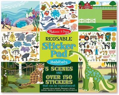 Melissa & Doug Reusable Sticker Pad: Habitats - 150+ Reusable Stickers