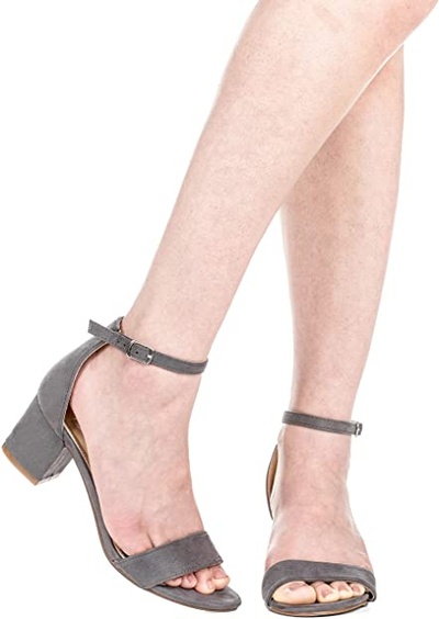 ILLUDE Women's Fashion Ankle Strap Kitten Heel Sandals - Adorable Cute Low Block Heel – Jasmine (7.5
