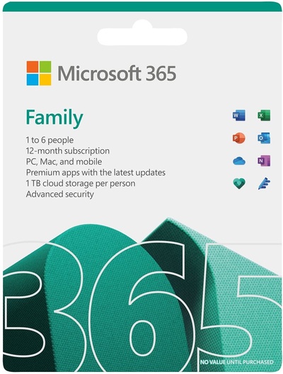 Microsoft 365 Family | 12-Month Subscription, up to 6 people | Premium Office apps