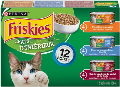 Purina Friskies Indoor Cat Food Variety Pack 12-156g Cans