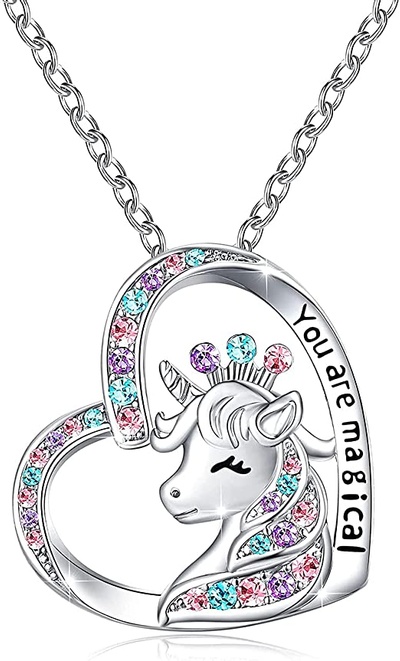 Lanqueen Unicorn Necklace or Hypoallergenic Earrings