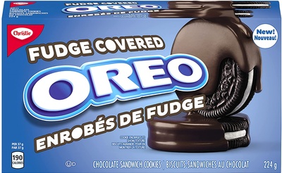 OREO Chocolate Fudge Covered Cookie Snacks, 224g