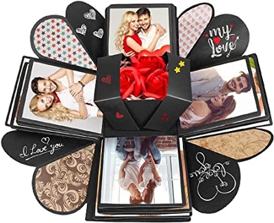 Explosion Box, DIY Love Memory, Scrapbook, Photo Album Box for Birthday, Anniversary, Wedding, Valen