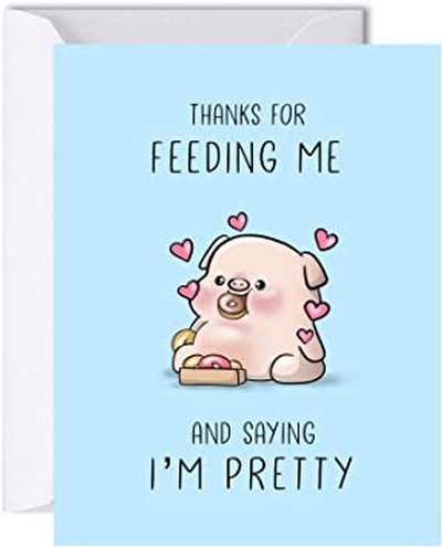 Funny Valentines Day Card, Foodie Anniversary Birthday Card for Her Him / Husband Boyfriend / Girlfr