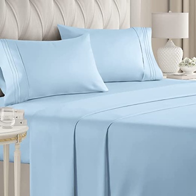 Queen Size Sheet Set - 4 Piece - Hotel Luxury Bed Sheets - Extra Soft - Deep Pockets - Easy Fit - Br