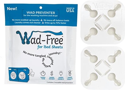 Wad-Free for Bed Sheets - As Seen on Shark Tank - Bed Sheet Detangler Prevents Laundry Tangles and W