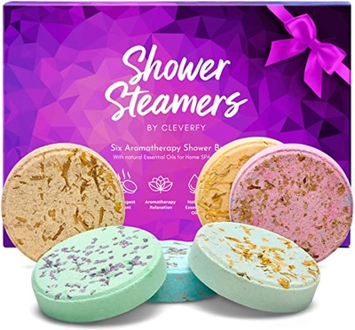 Cleverfy Shower Steamers Aromatherapy - Pack of 6 Shower Bombs with Essential Oils
