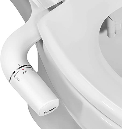 SAMODRA Ultra-Slim Bidet, Minimalist Bidet for Toilet with Non-Electric Dual Nozzle (Frontal & Rear 