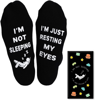 I'm Not Sleeping I'm Just Resting My Eyes Funny Socks Birthday Gifts for Men Dad Grandpa Son Women G