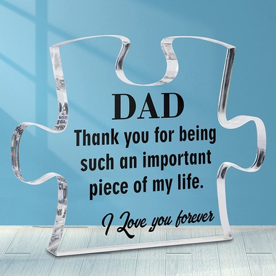Moyel Dad Gifts from Daughter Son Dad’s Puzzle Acrylic Plaque Funny Gifts for Dad Who Has Everything