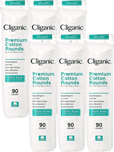 Cliganic Premium 100% Cotton Makeup Remover Pads 540 Count