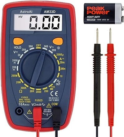 AstroAI Multimeter 2000 Counts Digital Multimeter with DC AC Voltmeter and Ohm Volt Amp Tester 