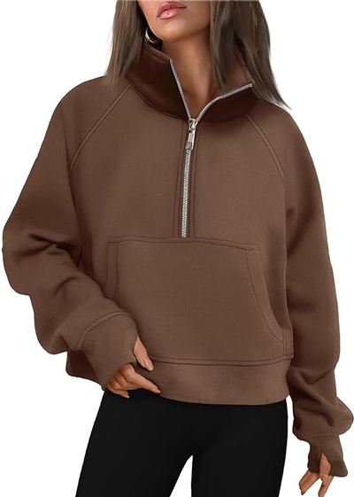AUTOMET Womens Sweatshirts Half Zip Cropped Pullover Fleece Quarter Zipper Hoodies Fall outfits