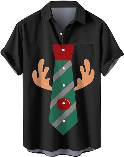 KCaHFO Holiday Season Gift-Mens Christmas Shirt Novelty Ugly Santa Claus