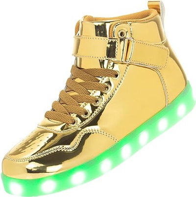 APTESOL Kids LED Light Up Shoes High Top Cool USB Rechargeable Flashing Sneakers