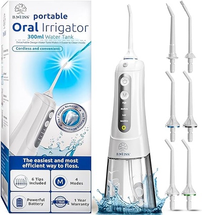 Water Flosser Cordless Pick for Teeth, 4 Modes, Gentle on Gums, Removes Plaque & Food Particles
