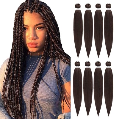 8 Pack Pre Stretched Braiding Hair Extensions Natural Easy Braid Crochet Hair Professional