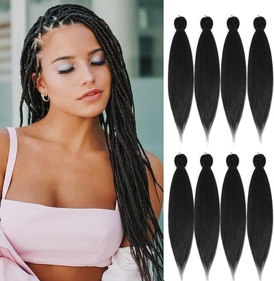 8 Pack Pre Stretched Braiding Hair Extensions Natural Easy Braid Crochet Hair Professional Soft Yaki