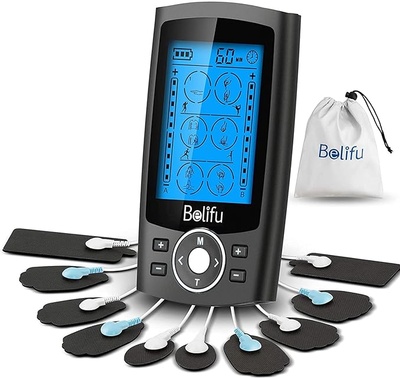 Belifu Dual Channel TENS EMS Unit 24 Modes Muscle Stimulator for Pain Relief Therapy, Electronic 