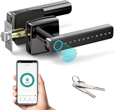 AppLoki Fingerprint Smart Lock, Biometric Door Lock with Bluetooth Control, Keyless Entry Door Lock 