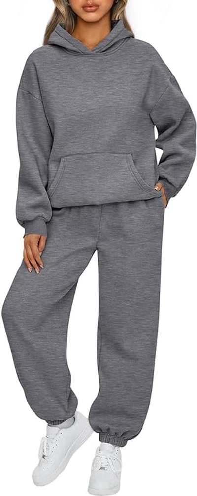 AUTOMET Womens 2 Piece Outfits Lounge Hoodie Sweatsuit Sets Oversized Sweatshirt Baggy Fall Fashion