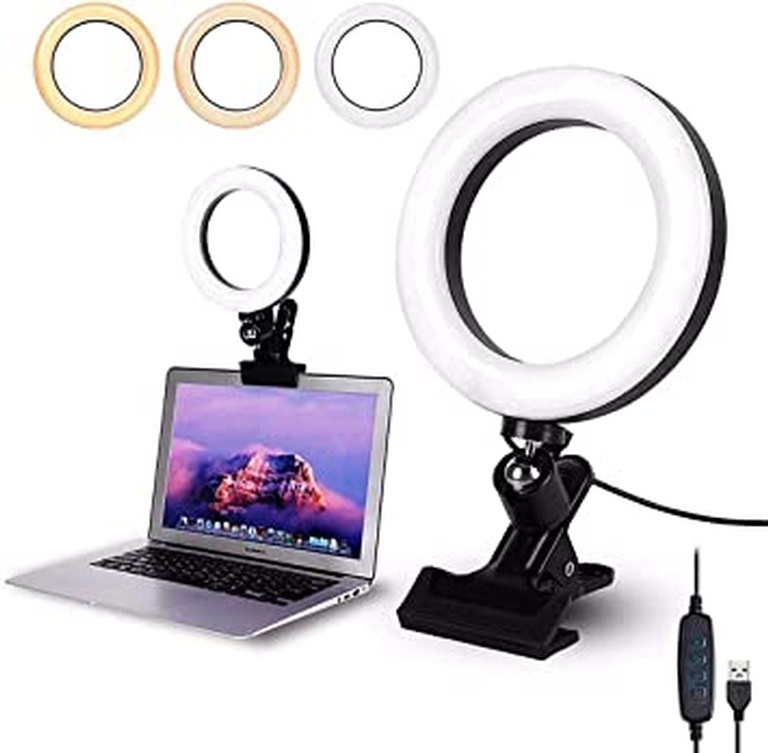 Video Conference Lighting Kit, Conference light, zoom lighting, LED Ring Light Clip On for Computers, Monitors, and Laptops, best for Remote Working, Distance Learning, Webcam and Zoom Calls, Self Broadcasting and Live Streaming，Live broadcast etc，