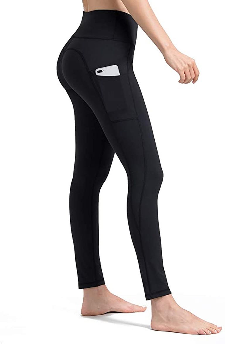 ALONG FIT Non-See-Through-Leggings for Women, Buttery Soft Yoga-Pants with Phone Pockets, Full-Length/Capri Workout Tights