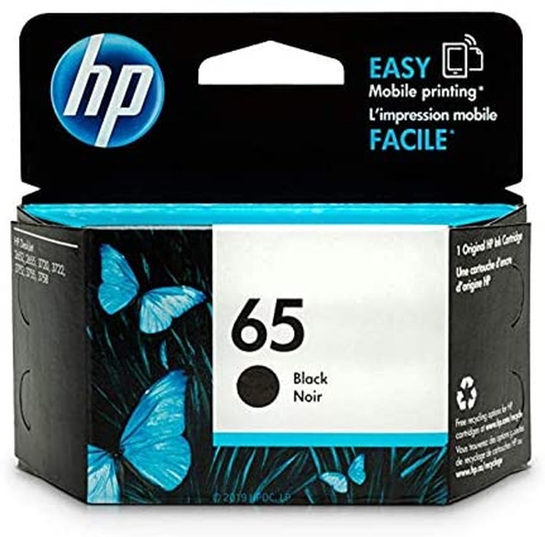 Original HP 65 Black Ink Cartridge | Works with HP AMP 100 Series, HP DeskJet 2600, 3700 Series, HP ENVY 5000 Series | Eligible for Instant Ink | N9K02AN