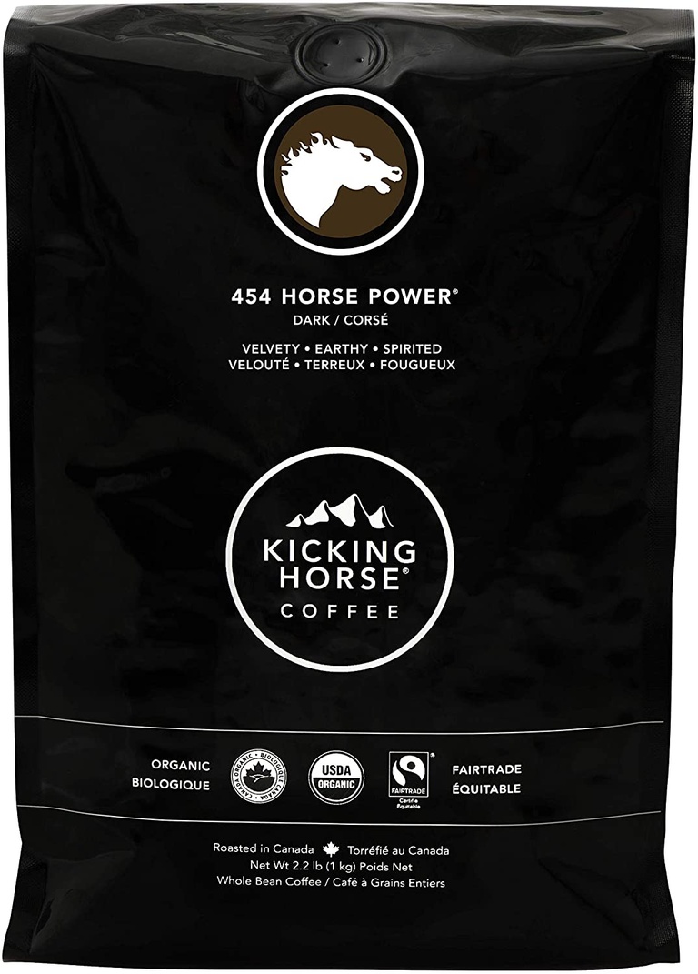 Kicking Horse Coffee, 454 Horse Power, Dark Roast, Whole Bean, 1 kg - Certified Organic, Fairtrade, Kosher Coffee