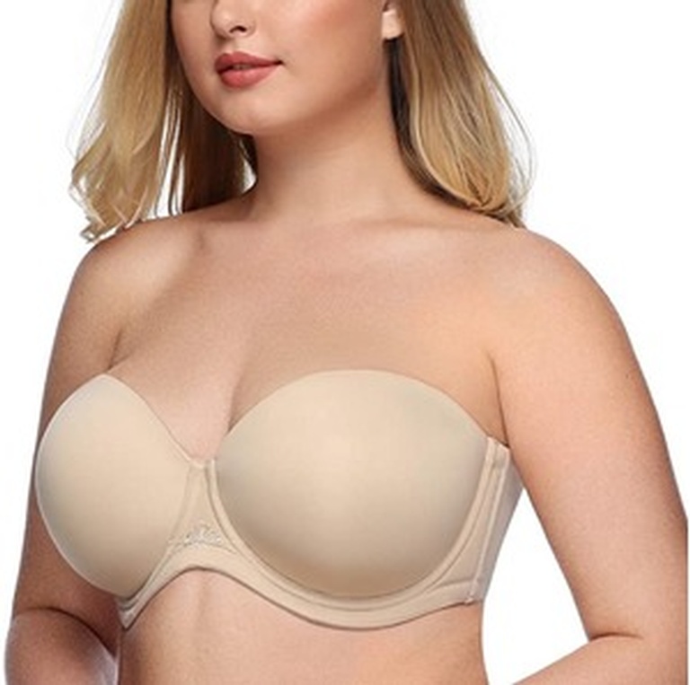 Exclare Women's Plus Size Full Coverage Underwire Strapless Bra Multiway Contour Convertible