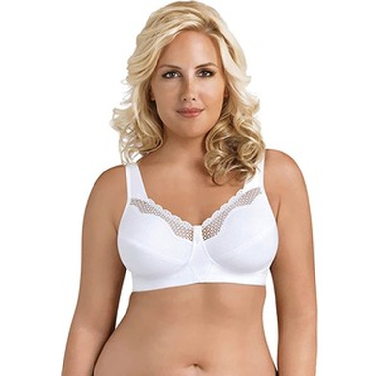 EXQUISITE FORM #9600535 Fully Cotton Soft Cup Full-Coverage Bra, Lace, Wire-Free