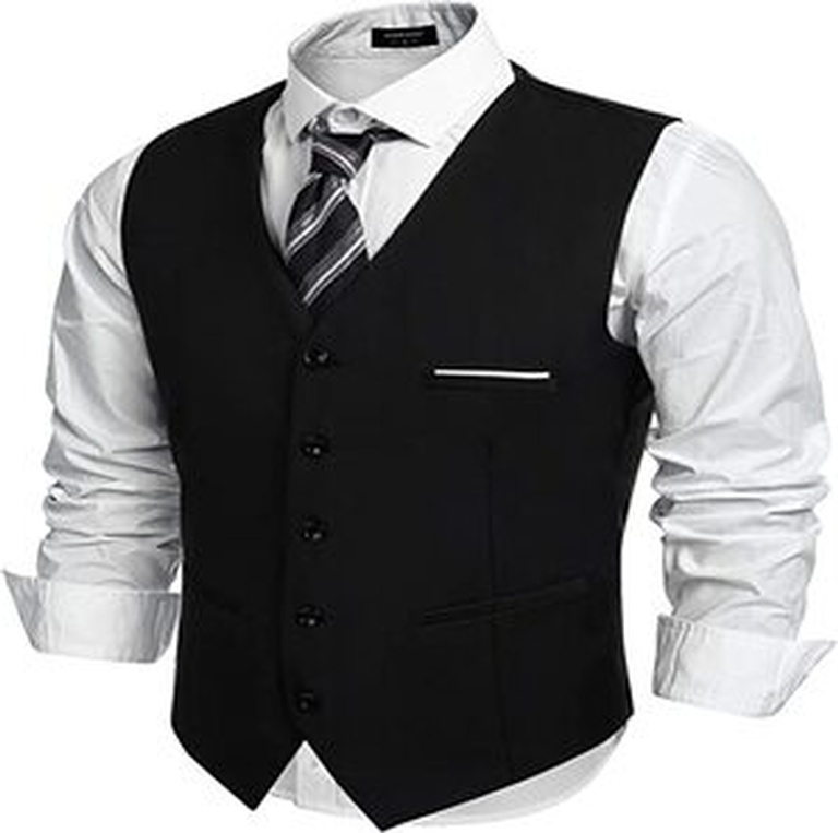 COOFANDY Men's Fashion Formal Slim Fit Business Dress Suit Vest Waistcoat