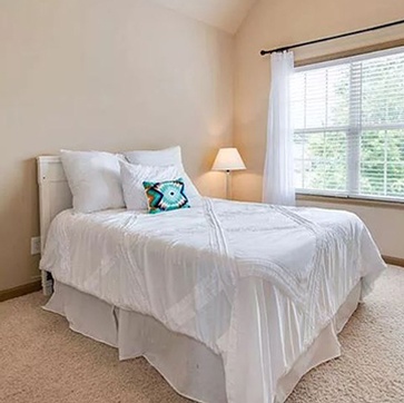 Bedroom with Carpet Flooring - Home Decoration Services Georgia by Sage Key Interiors