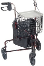 DRIVE 3 Wheel Rollator Walker W Basket Tray And Pouch at Mandad Medical Supplies, Inc