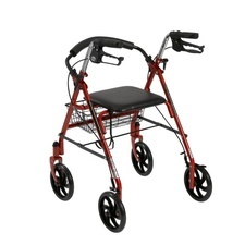 DRIVE 4 Wheel Rollator Walker W Fold Up Removable Back RED at Mandad Medical Supplies, Inc