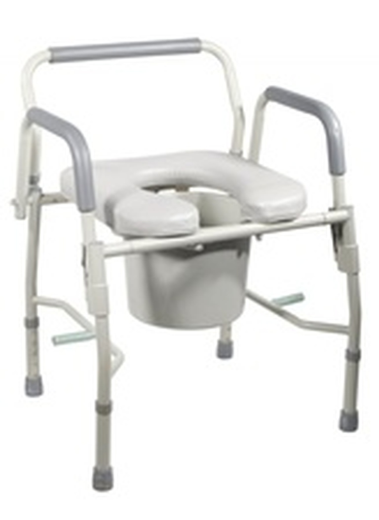 DRIVE Deluxe Steel Drop-Arm Commode W  Padded Seat at Mandad Medical Supplies, Inc - Medical Equipment Fairfax