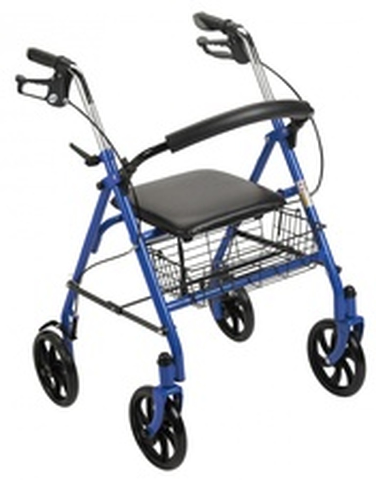 DRIVE 4 Wheel Rollator Walker W Fold Up Removable Back - Blue at Mandad Medical Supplies, Inc