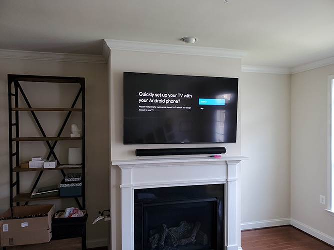 Wall Mounted Flat Screen TV Frederick by CEDIA Certified Technician at Nerical LLC