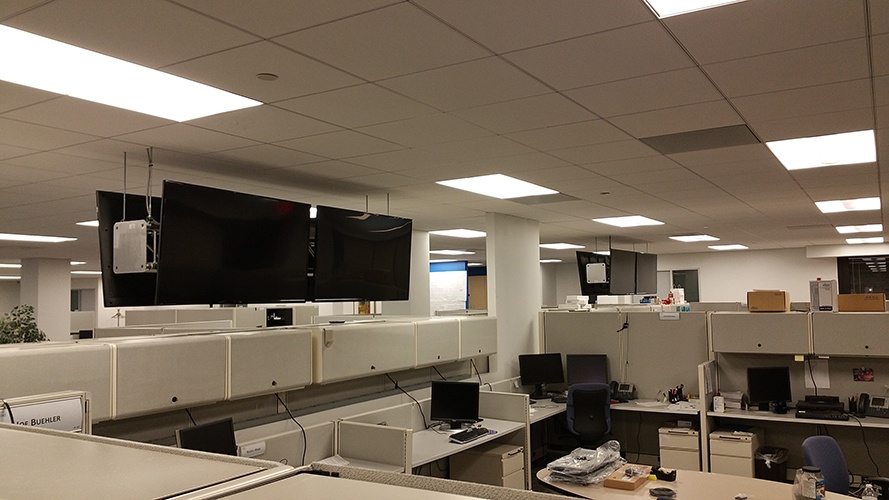 Flat Panel TV Installation in Office by CEDIA Certified Technician in Frederick at Nerical LLC