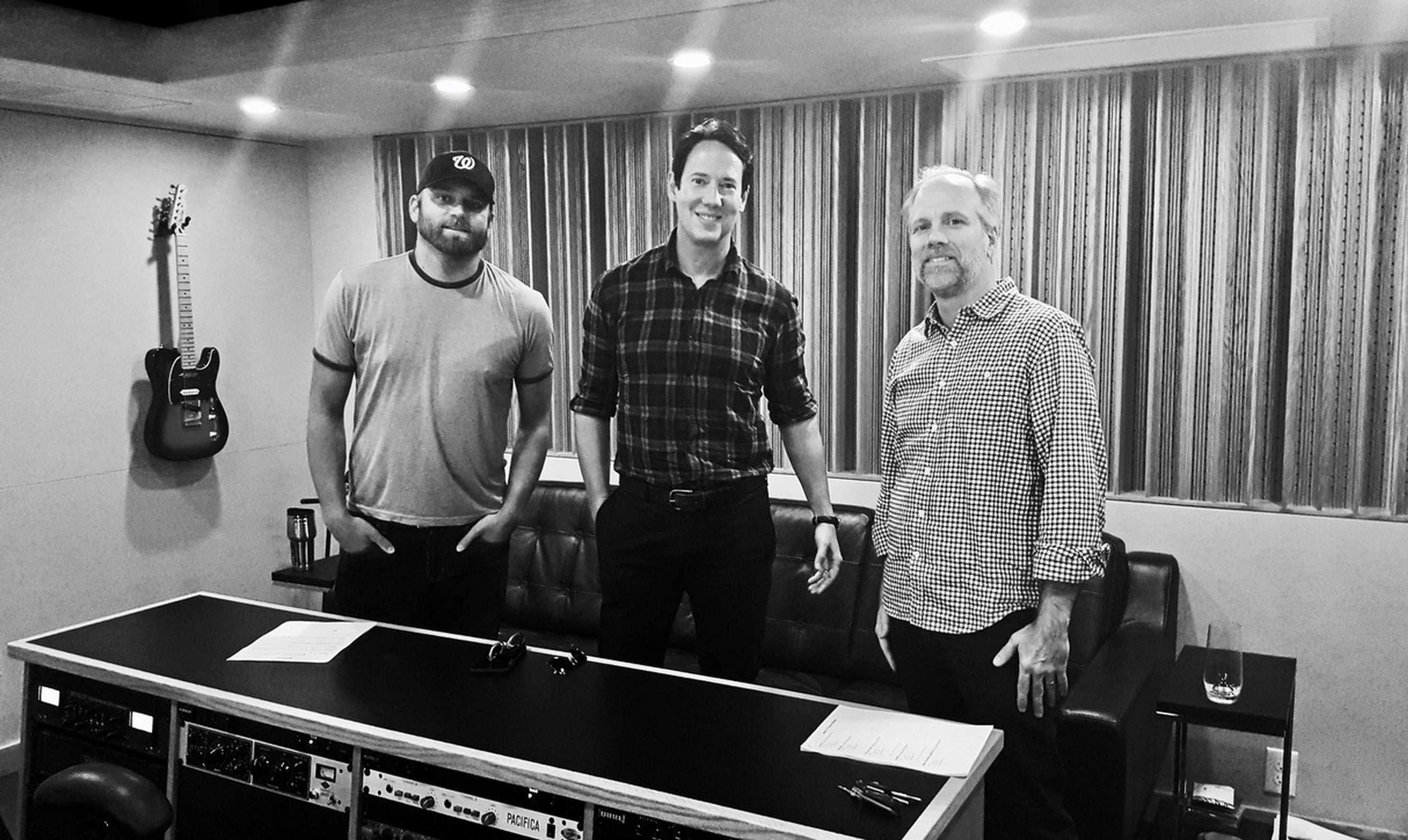 Three Gentlemen posing at Innovation Station Music - Music Recording Studio Annandale