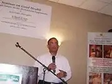 Guest Giving Speech at a Santhigram Kerala Ayurveda Inc. Wellness Clinic
