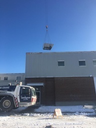 Crane Unloading HVAC Equipments - Commercial HVAC Brampton by Thermokline Mechanical
