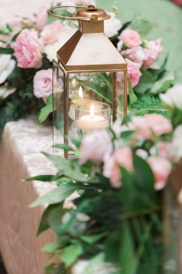 Garden Roses with Wedding Lamp by Design Mantraa-Decor and Florals - Toronto Wedding Decorator