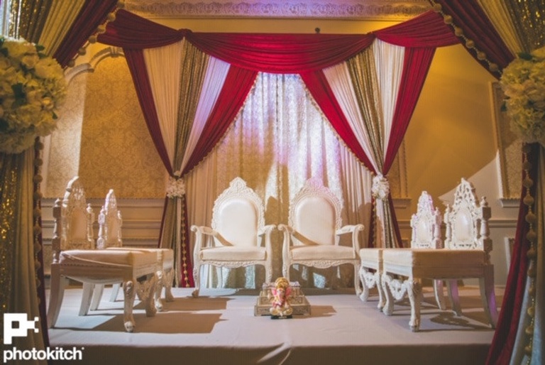 White Carved Mandap Furniture (6 pieces)