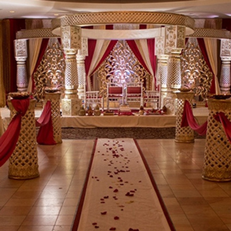 Gold and Ivory Carved Round  Mandap