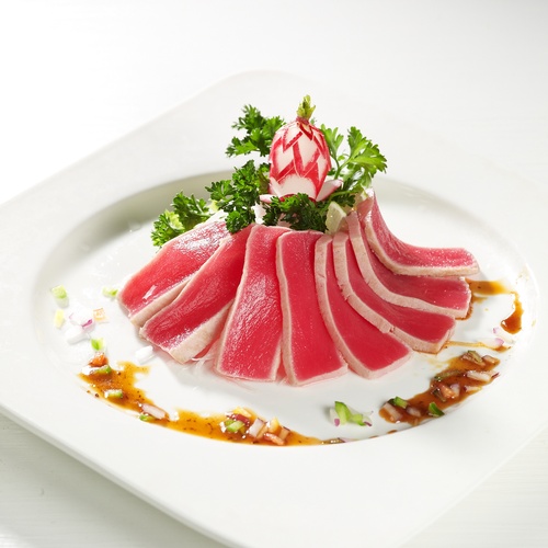 Sliced Meat with Mint Leaves Topping - Japanese Traditional Food Vaughan by Taiga Japan House